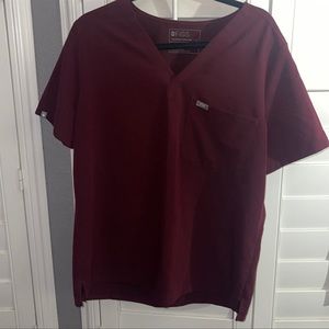 Figs burgundy maroon scrub set